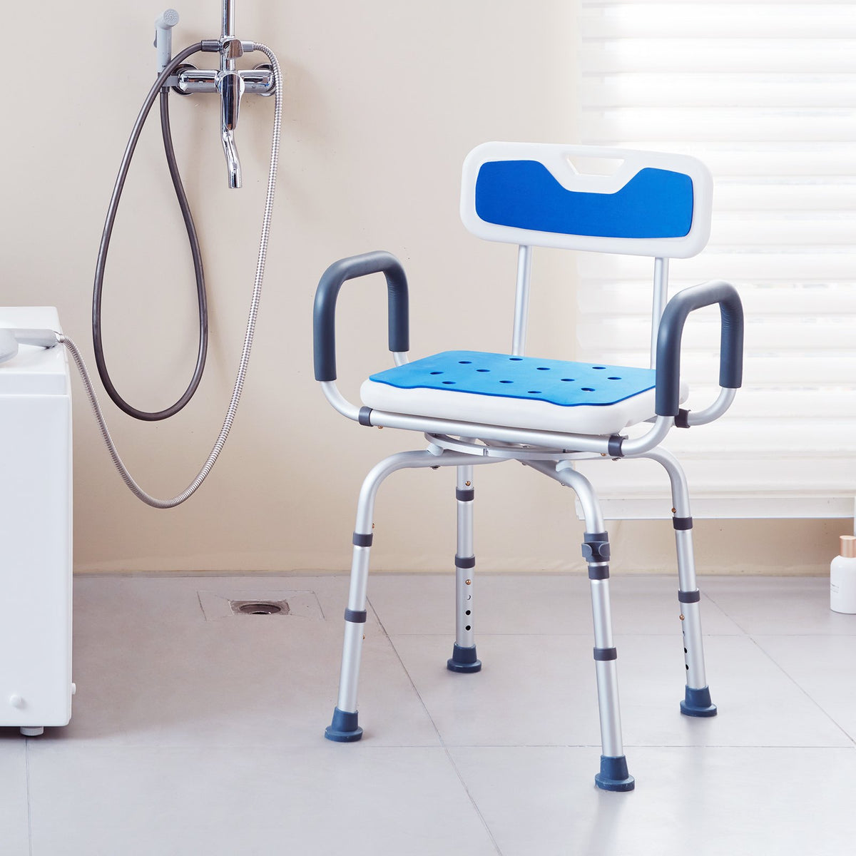 Swivel Shower Chair 360 Degree, Adjustable Shower Seat with Armrests and Backrest for Inside Shower or V952-GDSYGZYTLSLKA9NI1V0