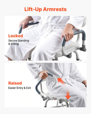 Swivel Shower Chair with Arms and Back, 227 kg Load Heavy Duty Bench Seat for Inside Shower Stall and V952-GDSYGZYTLSLKHO50K001V0