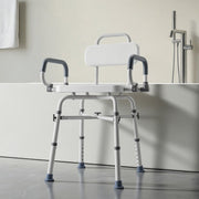 Swivel Shower Chair with Arms and Back, 227 kg Load Heavy Duty Bench Seat for Inside Shower Stall and V952-GDSYGZYTLSLKHO50K001V0