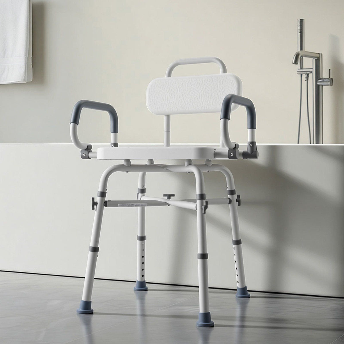 Swivel Shower Chair with Arms and Back, 227 kg Load Heavy Duty Bench Seat for Inside Shower Stall and V952-GDSYGZYTLSLKHO50K001V0