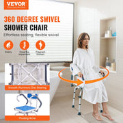 Swivel Shower Chair 360 Degree, Adjustable Shower Seat with Pivoting Arms for Inside Showers or Tubs, V952-GDSYGZYTLSLKLF6OHV0