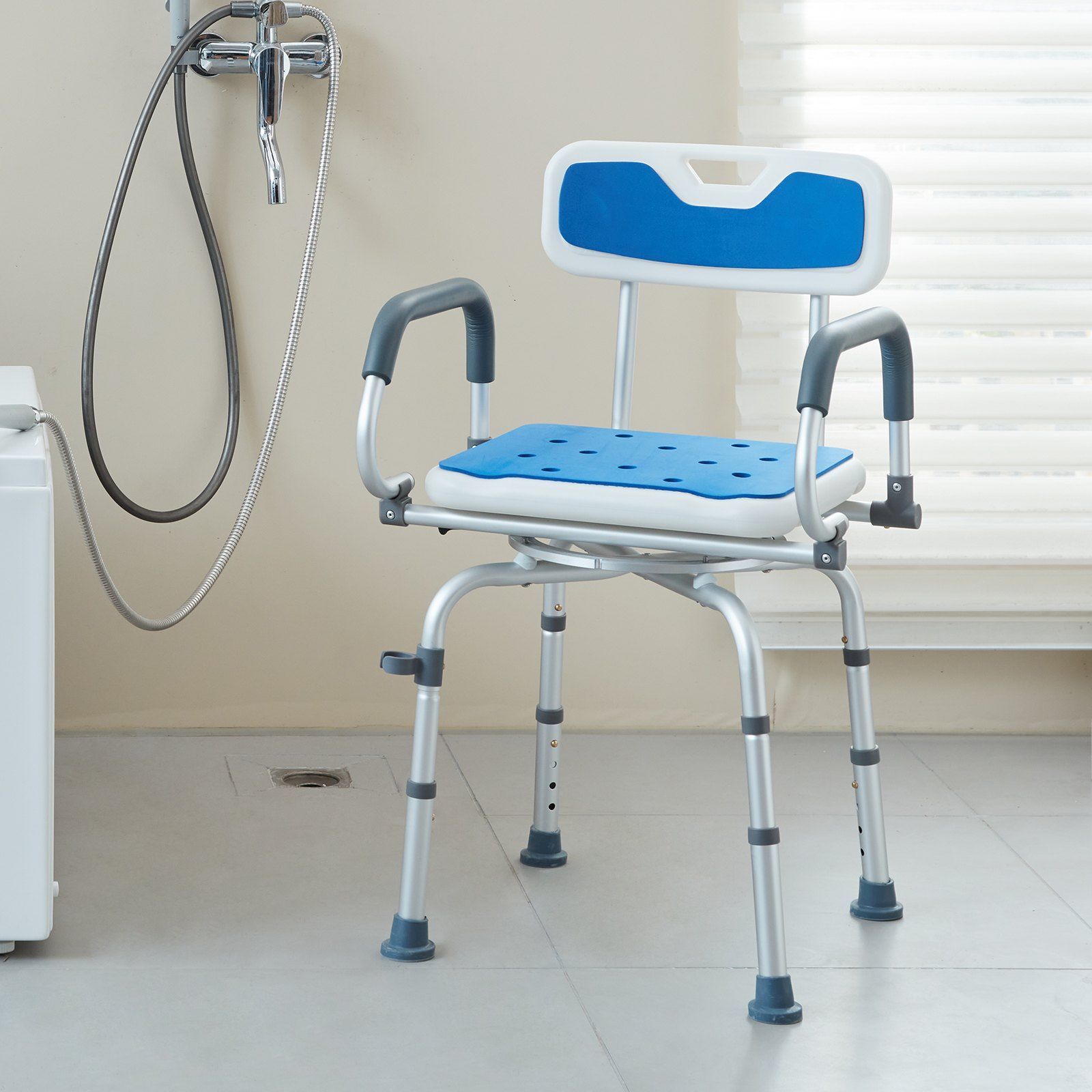 Swivel Shower Chair 360 Degree, Adjustable Shower Seat with Pivoting Arms for Inside Showers or Tubs, V952-GDSYGZYTLSLKLF6OHV0