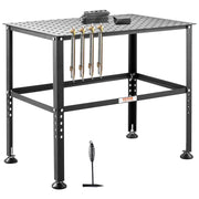 Welding Table 36" x 24", 800LBS Capacity Welding Workbench Table, Heavy-Duty Work Bench with 0.63" Fixture V952-GDXHZ800LB36HJ2L5V0
