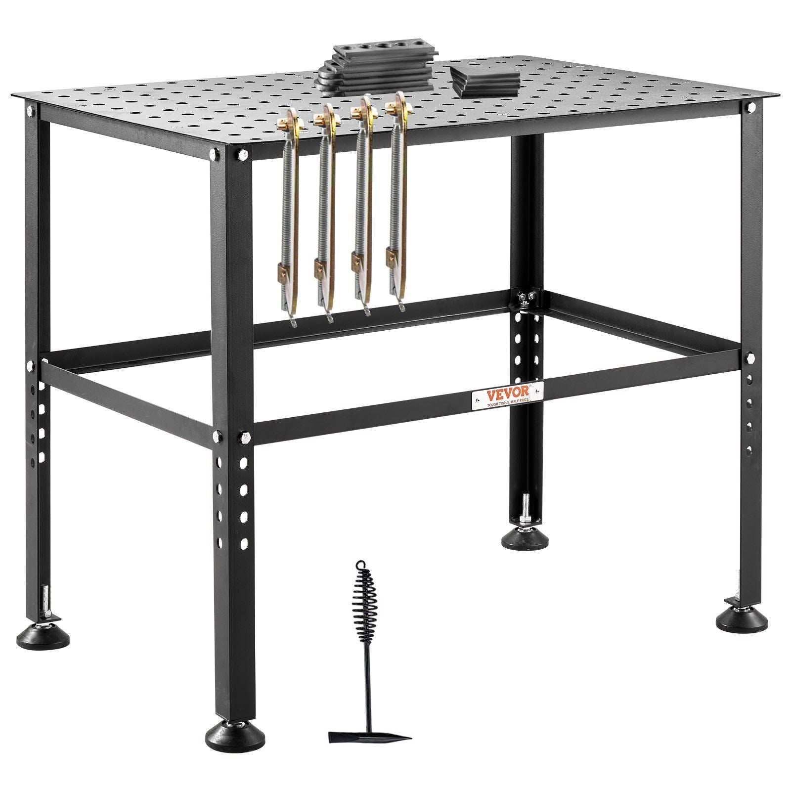 Welding Table 36" x 24", 800LBS Capacity Welding Workbench Table, Heavy-Duty Work Bench with 0.63" Fixture V952-GDXHZ800LB36HJ2L5V0