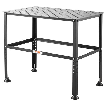 Welding Table 36" x 24", 800LBS Capacity Welding Workbench Table, Heavy-Duty Work Bench with 0.63" Fixture V952-GDXHZ800LB36HJ2L5V0