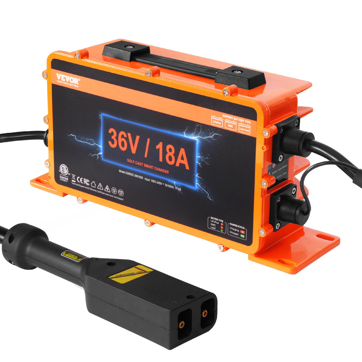 18 AMP Golf Cart Smart Battery Charger for EZGO D-Style IP67 ETL V952-GEFQCDCCDQDXHNSQ1V3