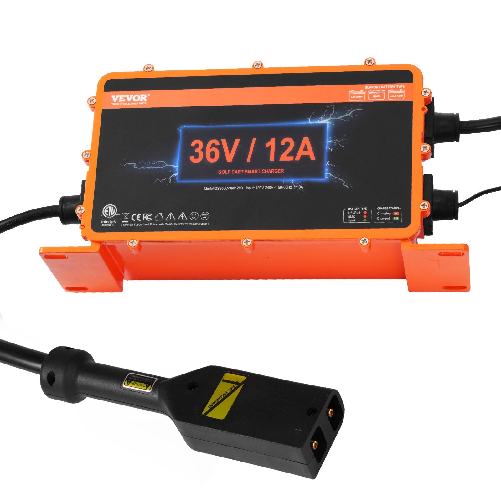 12 AMP Golf Cart Smart Battery Charger for EZGO D-Style IP67 ETL V952-GEFQCDCCDQDXN3UKQV3