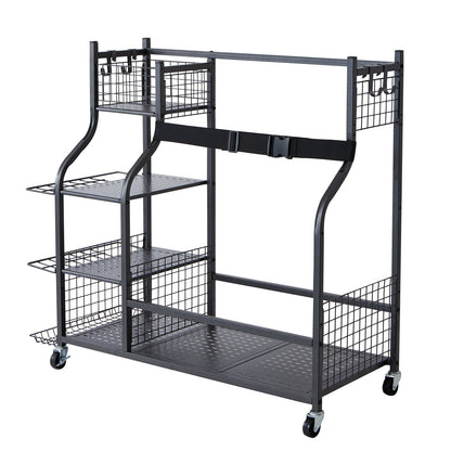 Golf Storage Garage Organizer, 2 Golf Bag Stand Holder and Other Sports Equipment Storage Rack, Rolling Ball V952-GEFSNJHSS4G25AL4YV0