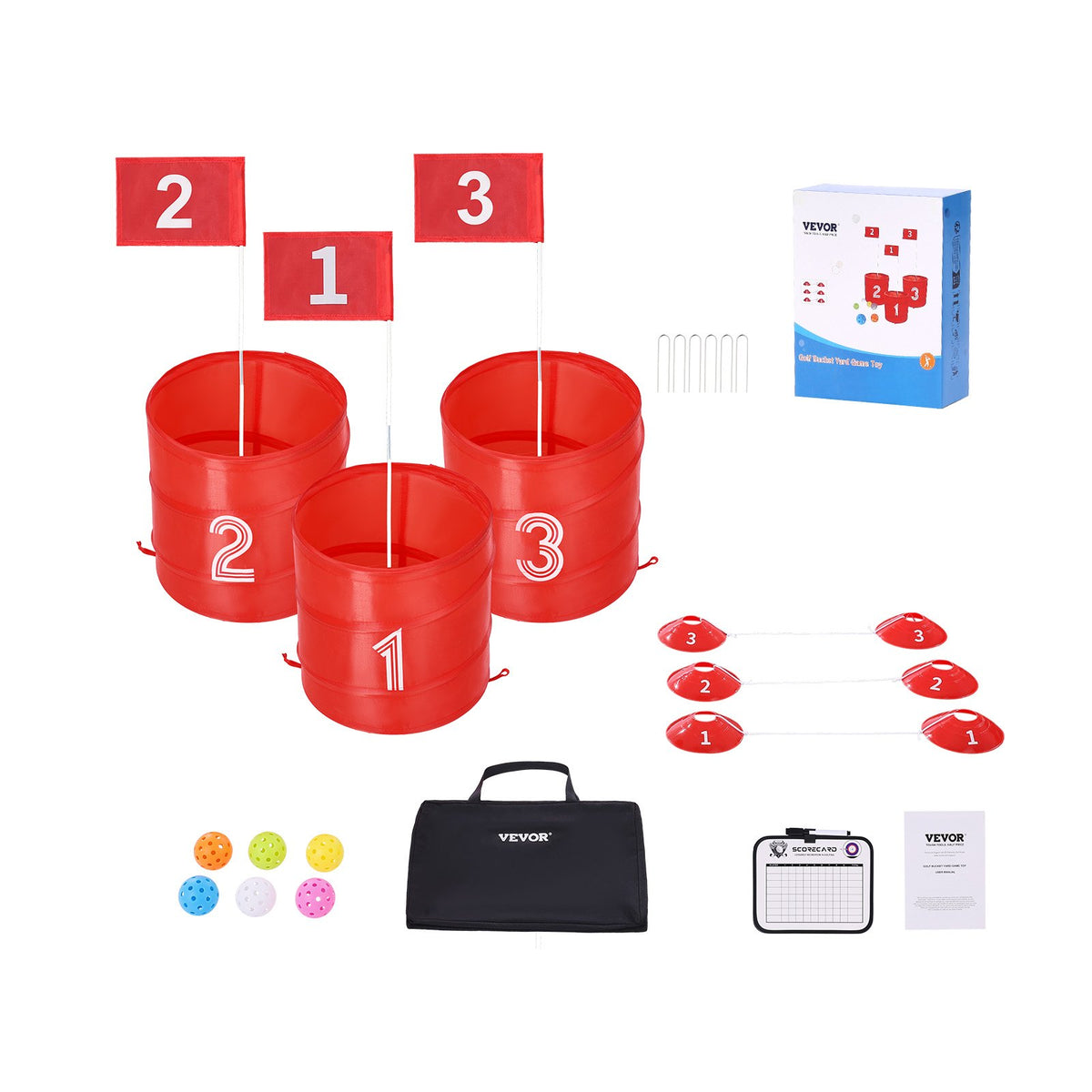 Backyard Golf Game 3 Hole Portable Bucket Golf Game for Kids and Adults V952-GEFTYXTZ3JT0WK6QTV0
