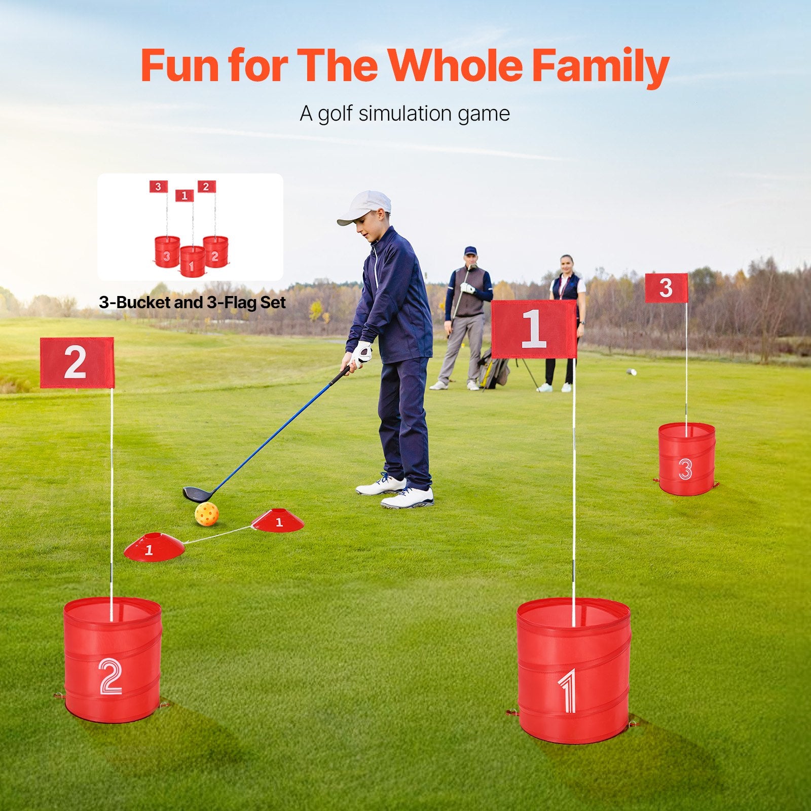 Backyard Golf Game 3 Hole Portable Bucket Golf Game for Kids and Adults V952-GEFTYXTZ3JT0WK6QTV0