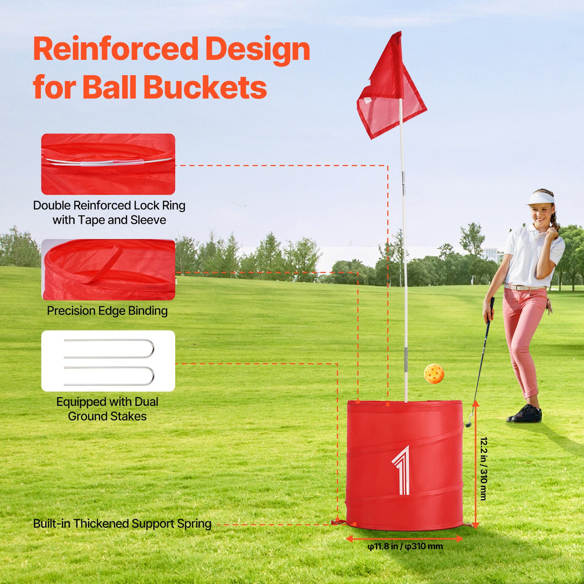 Backyard Golf Game 3 Hole Portable Bucket Golf Game for Kids and Adults V952-GEFTYXTZ3JT0WK6QTV0