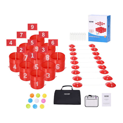 Backyard Golf Game 9 Hole Portable Bucket Golf Game for Kids and Adults V952-GEFTYXTZ9JT021A19V0