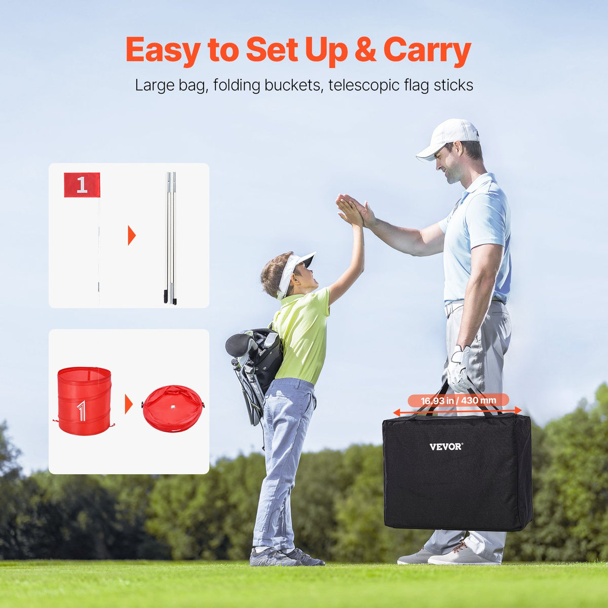 Backyard Golf Game 9 Hole Portable Bucket Golf Game for Kids and Adults V952-GEFTYXTZ9JT021A19V0