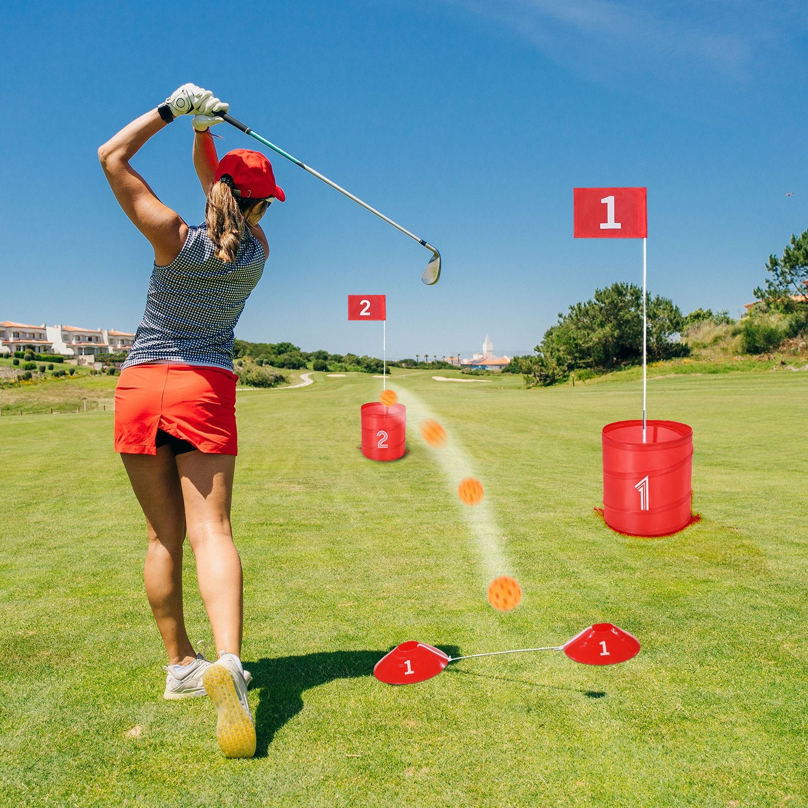 Backyard Golf Game 9 Hole Portable Bucket Golf Game for Kids and Adults V952-GEFTYXTZ9JT021A19V0