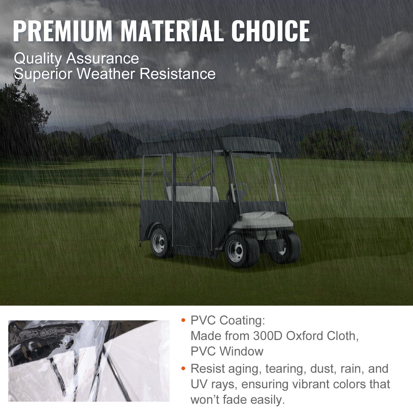 Golf Cart Enclosure, Polyester Driving Enclosure, Club Car Covers Universal Fits for 2+2 Passenger Golf V952-GEFYPCZ4ZHENC-011V0