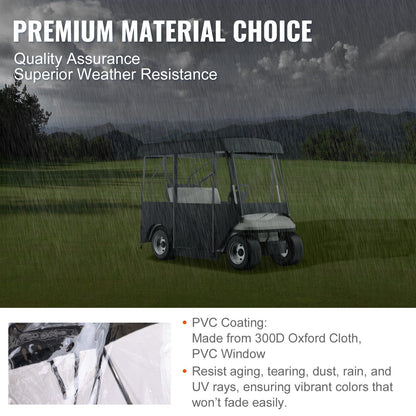 Golf Cart Enclosure, Polyester Driving Enclosure, Club Car Covers Universal Fits for 2+2 Passenger Golf V952-GEFYPCZ4ZHENC-011V0