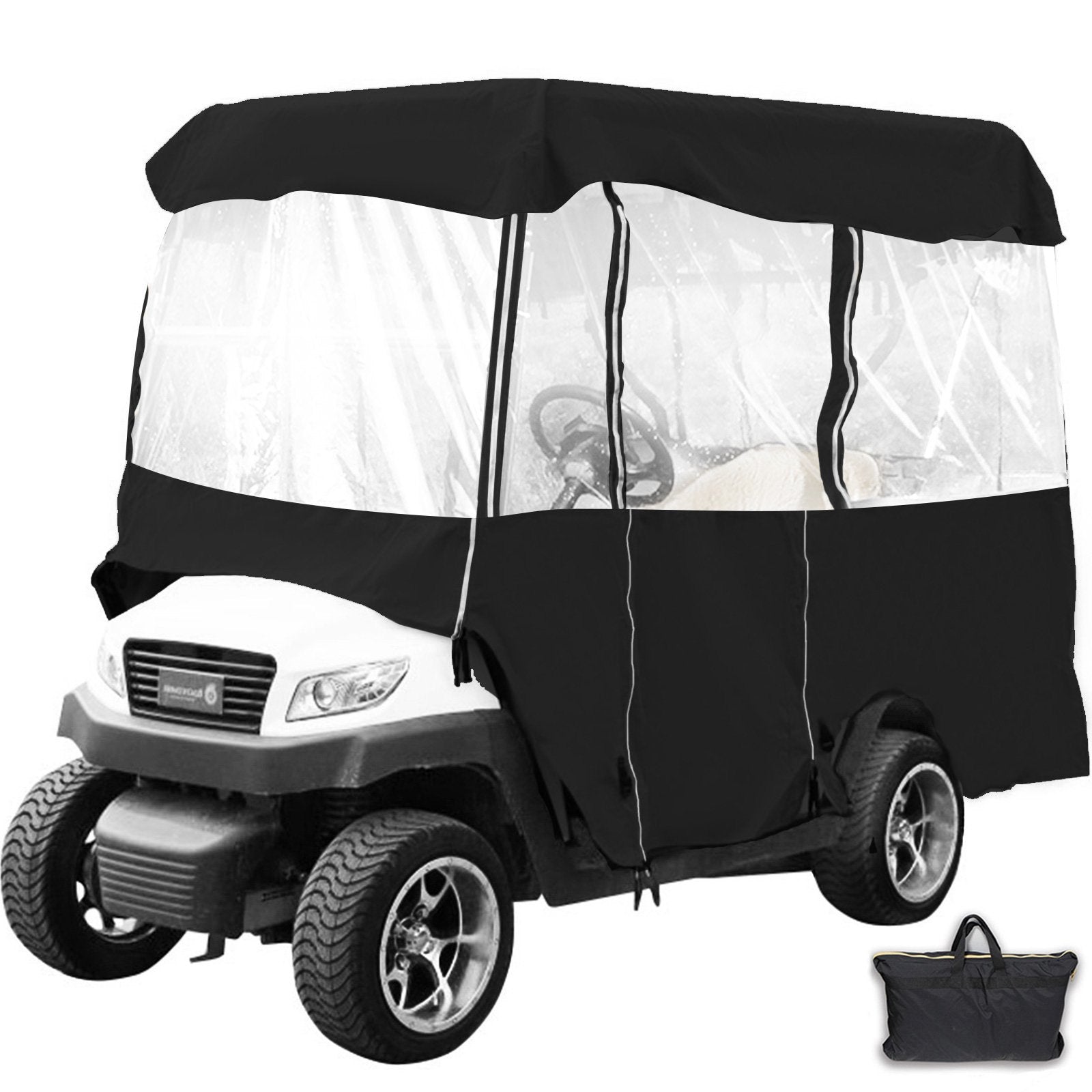 4 Passenger Golf Cart Cover Driving Enclosure Waterproof Roll-up Door V952-GEFYPCZ4ZHENC-022V0