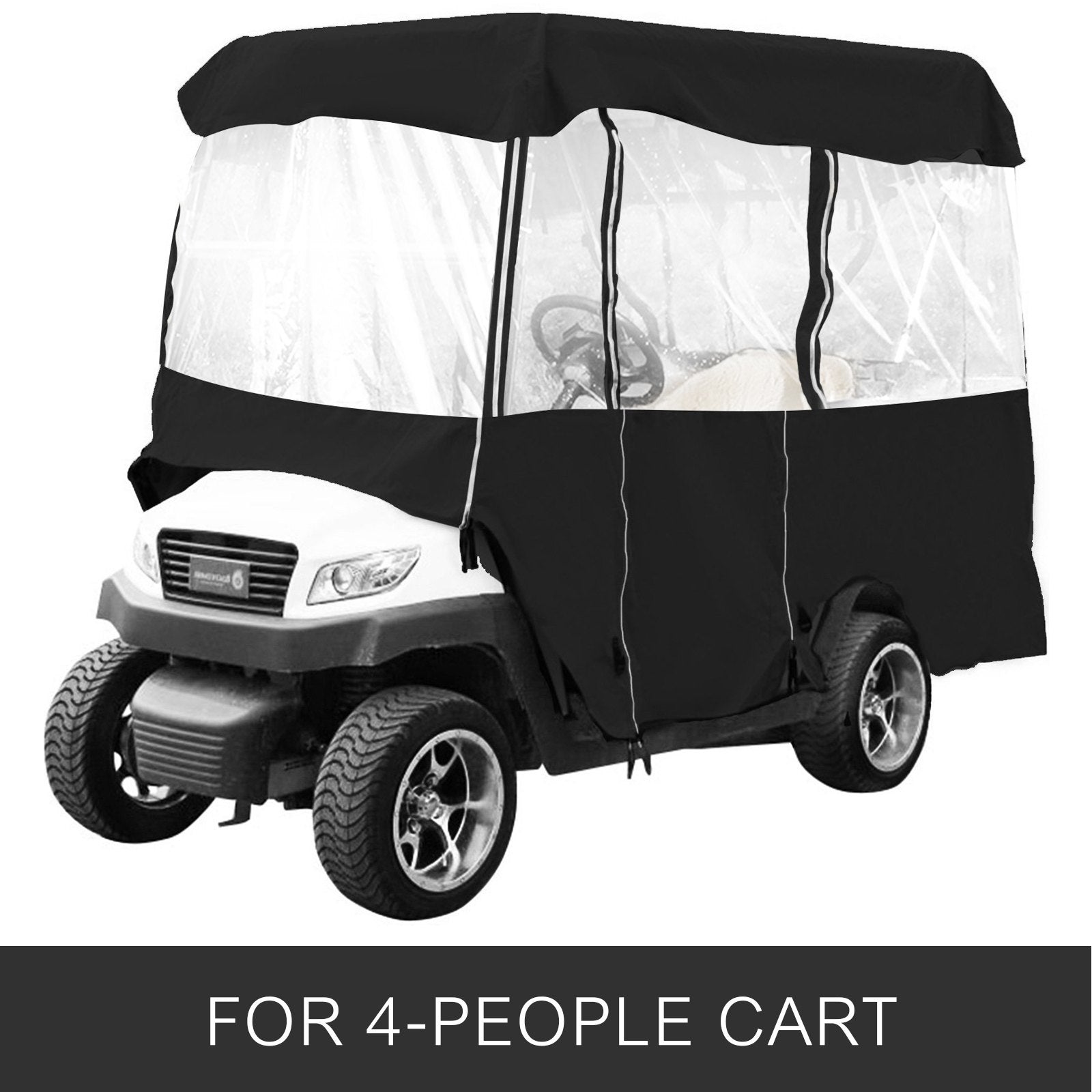 4 Passenger Golf Cart Cover Driving Enclosure Waterproof Roll-up Door V952-GEFYPCZ4ZHENC-022V0