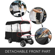4 Passenger Golf Cart Cover Driving Enclosure Waterproof Roll-up Door V952-GEFYPCZ4ZHENC-022V0