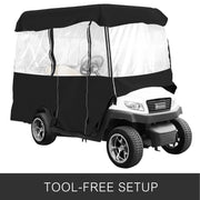 4 Passenger Golf Cart Cover Driving Enclosure Waterproof Roll-up Door V952-GEFYPCZ4ZHENC-022V0