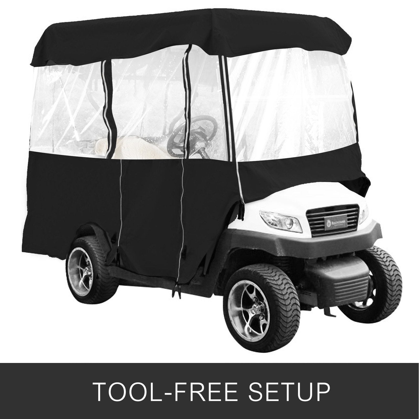 4 Passenger Golf Cart Cover Driving Enclosure Waterproof Roll-up Door V952-GEFYPCZ4ZHENC-022V0