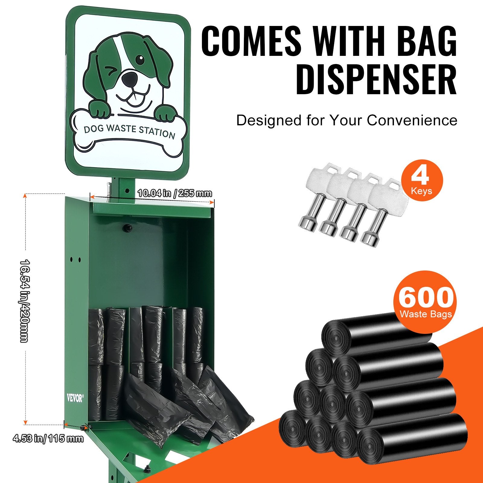Dog Waste Station 11.5 Gallons Outdoor Dog Poop Station with 600 Bags V952-GFBZTZCWBYDXEKJXWV0