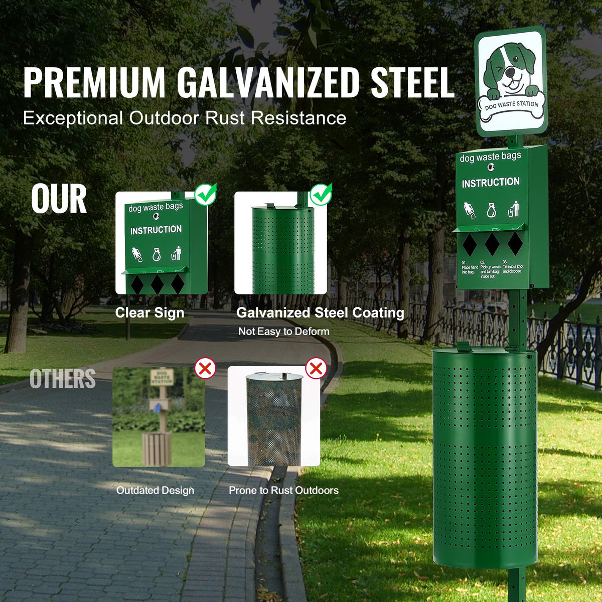 Dog Waste Station 11.5 Gallons Outdoor Dog Poop Station with 600 Bags V952-GFBZTZCWBYDXEKJXWV0