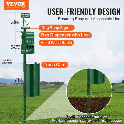 Dog Waste Station with 600 Dog Poop Bags Commercial Park Pet Poop Station V952-GFBZTZDXGSYBM1LVVV0