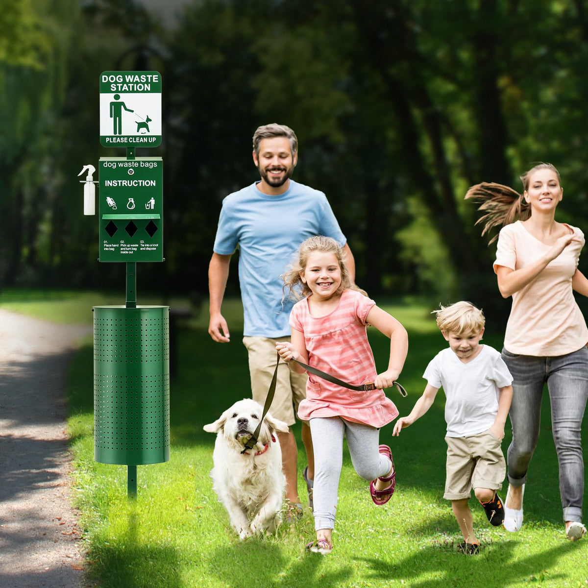 Dog Waste Station with 600 Dog Poop Bags Commercial Park Pet Poop Station V952-GFBZTZDXGSYBM1LVVV0