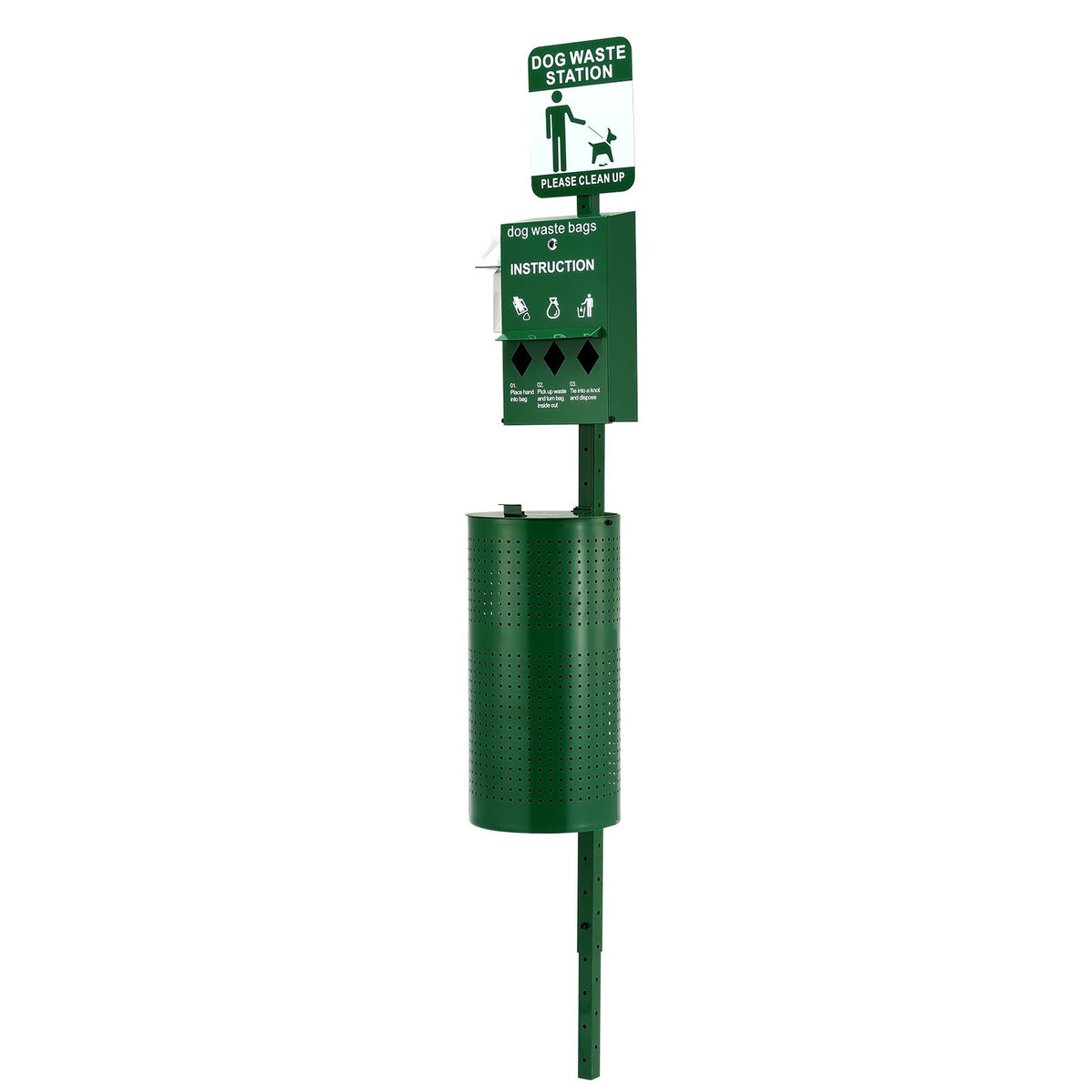 Dog Waste Station with 600 Dog Poop Bags Commercial Park Pet Poop Station V952-GFBZTZDXGSYBM1LVVV0