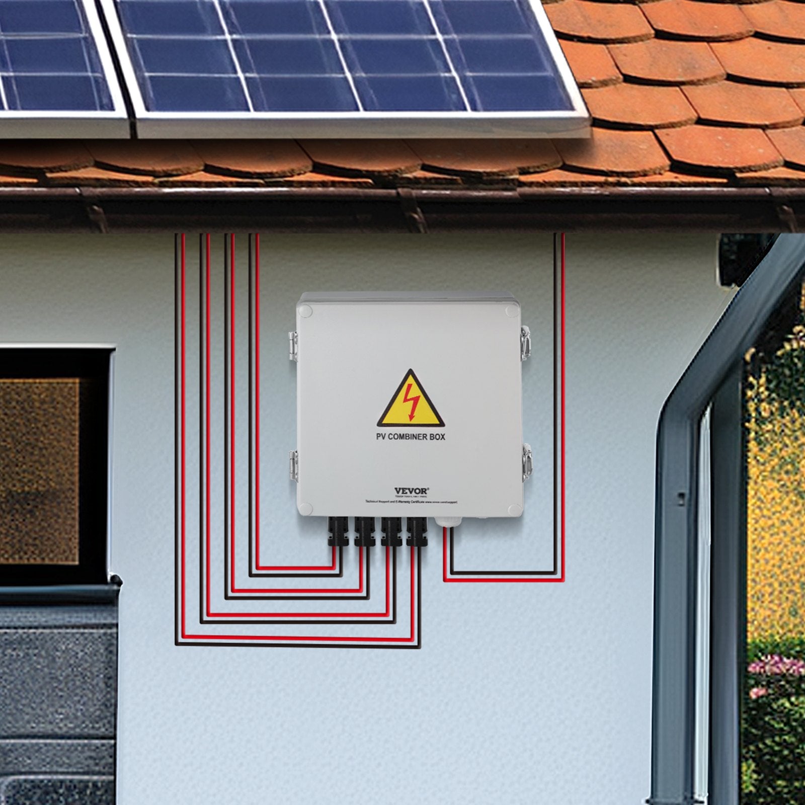 Solar PV Combiner Box 4 String 10A for Solar Panel System ABS Case IP65 V952-GFHLX4HL10ASCPG1OY3