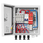 PV Combiner Box, 4 String, Solar Combiner Box with 15A Rated Current Fuse 63A Circuit Breaker Lightning V952-GFHLX4HL15ATMYRICY3