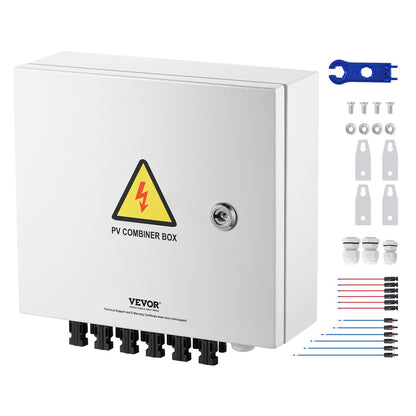 Solar PV Combiner Box 6 String 10A for Solar Panel System Steel Case IP65 V952-GFHLX6HL10ATXX3C2Y3