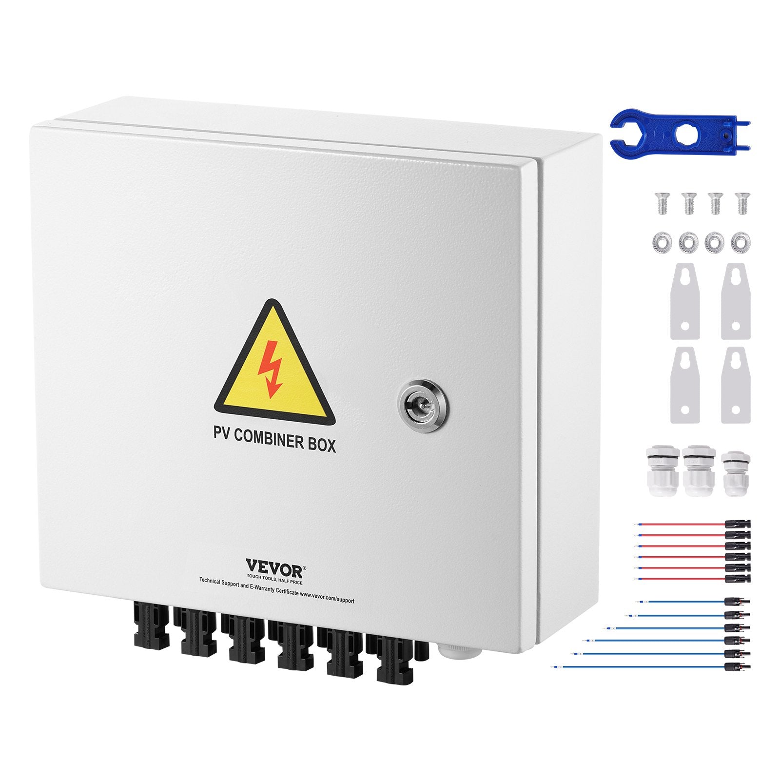 Solar PV Combiner Box 6 String 15A for Solar Panel System Steel Case IP65 V952-GFHLX6HL15ATXZH6YY3