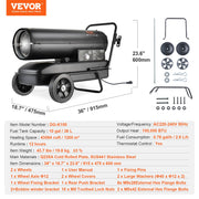 100000Btu Kerosene/Diesel Forced Air Torpedo Space Heater with Thermostat V952-GFSMYQNQ1000RLUKNV3