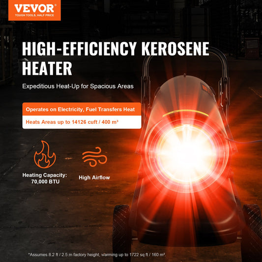 Portable Kerosene Forced Air Heater 70000 BTU Indoor Outdoor Use 5gal Tank V952-GFSMYQNQ70007Y0FJV3