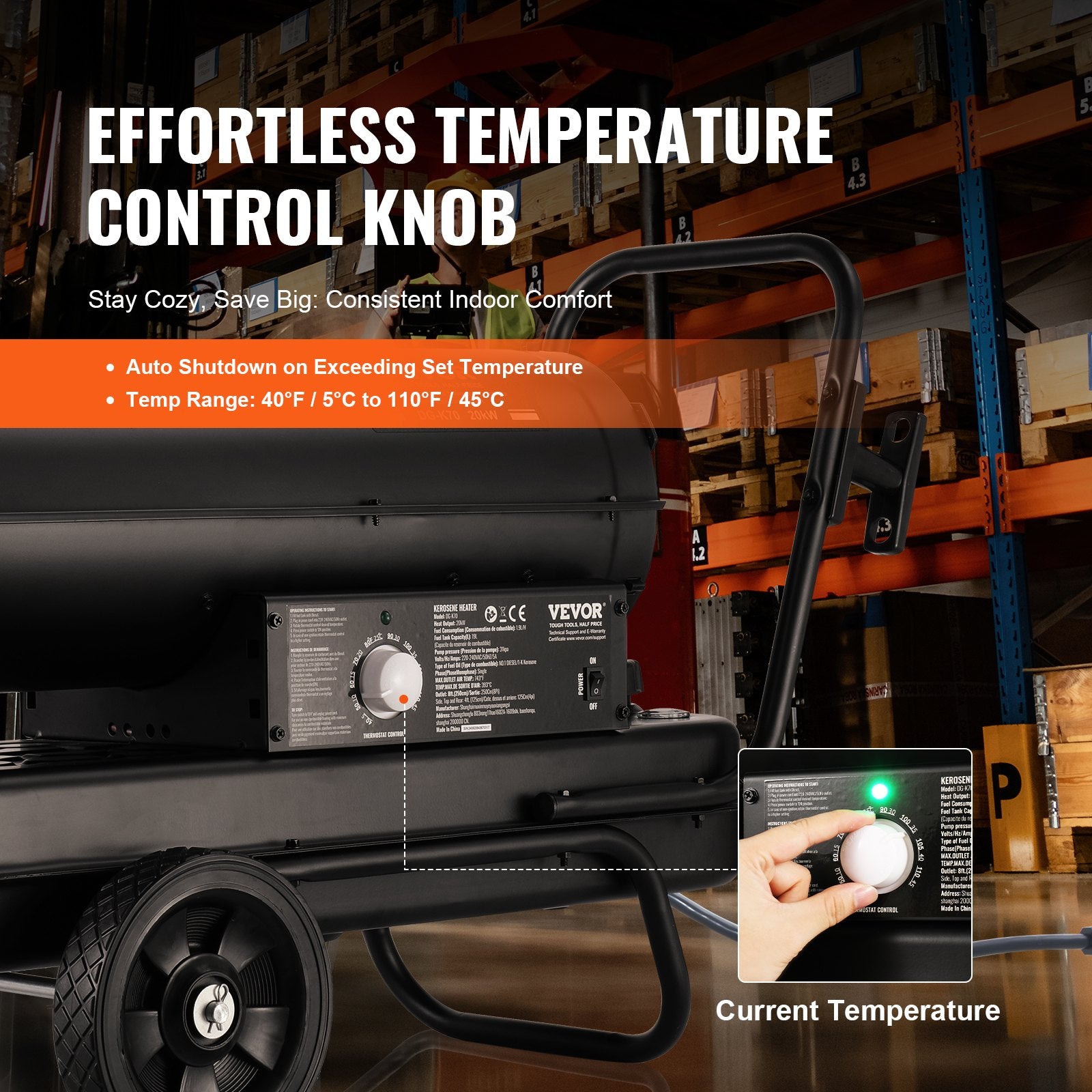 Portable Kerosene Forced Air Heater 70000 BTU Indoor Outdoor Use 5gal Tank V952-GFSMYQNQ70007Y0FJV3