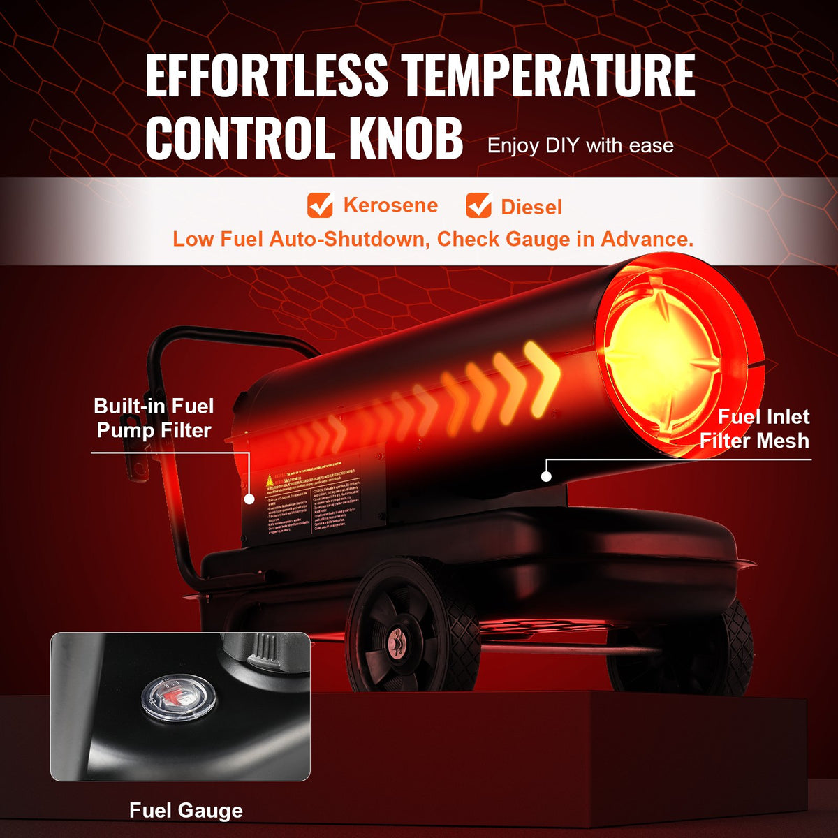 Portable Kerosene Forced Air Heater 70000 BTU Indoor Outdoor Use 5gal Tank V952-GFSMYQNQ70007Y0FJV3