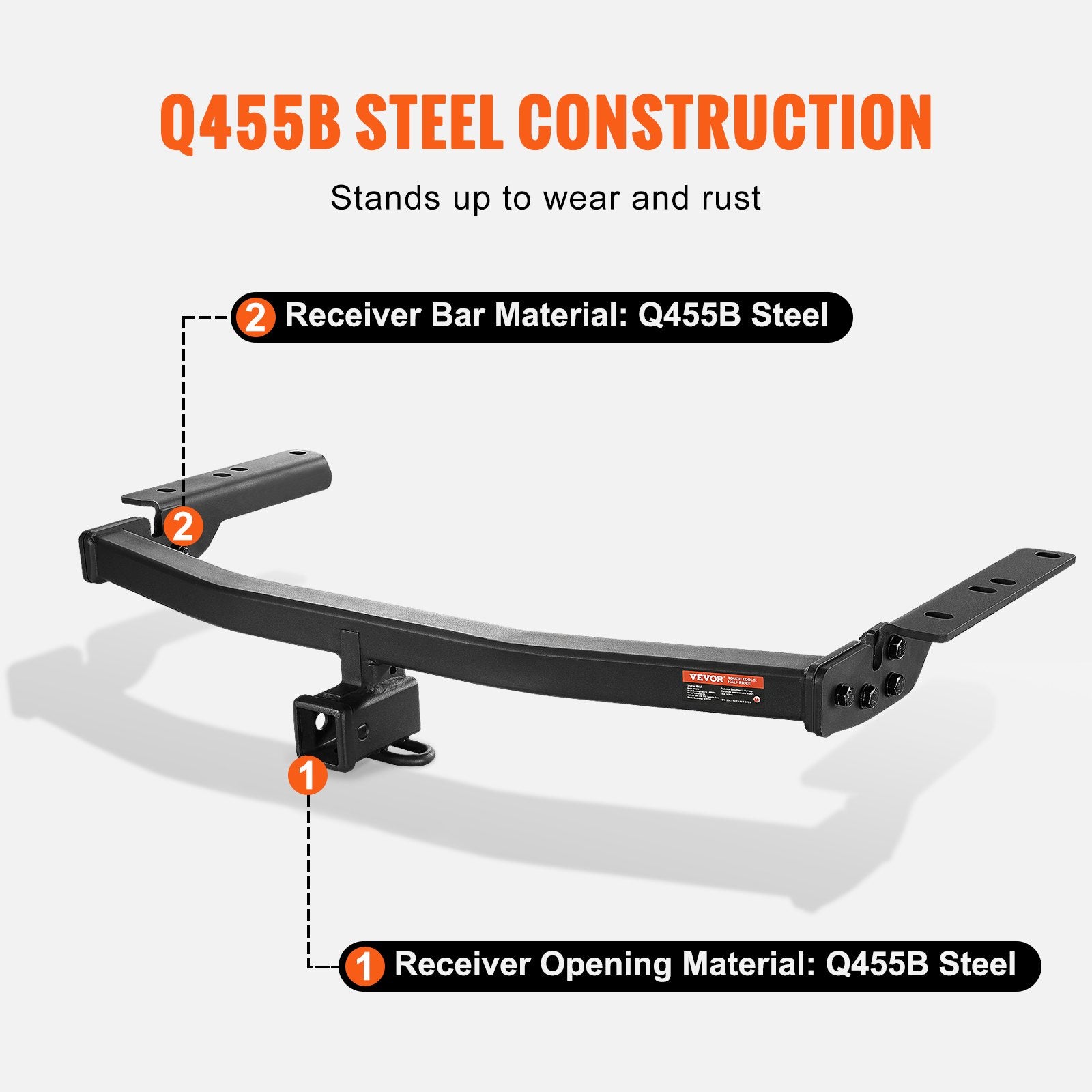 Class 3 Trailer Hitch, 2-Inch Receiver, Q455B Steel Tube Frame, Compatible with 2020-2023 Toyota Highlander, V952-GGLJQTG2YCTOVCHLXV0
