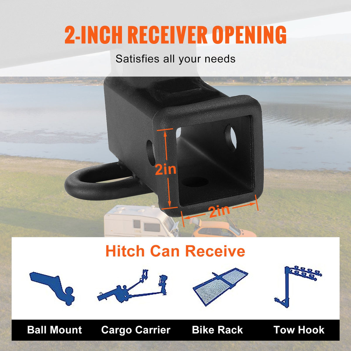 Class 3 Trailer Hitch, 2-Inch Receiver, Q455B Steel Tube Frame, Compatible with 2020-2023 Toyota Highlander, V952-GGLJQTG2YCTOVCHLXV0