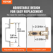 Entry Door Handle, Satin Nickel Square Handle Set with Lever Door Handle No Lock, Adjustable Hole Space, V952-GGSBDMNBDSFXMCY8VV0