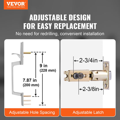 Entry Door Handle, Satin Nickel Square Handle Set with Lever Door Handle No Lock, Adjustable Hole Space, V952-GGSBDMNBDSFXMCY8VV0