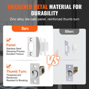 Entry Door Handle, Satin Nickel Square Handle Set with Lever Door Handle No Lock, Adjustable Hole Space, V952-GGSBDMNBDSFXMCY8VV0