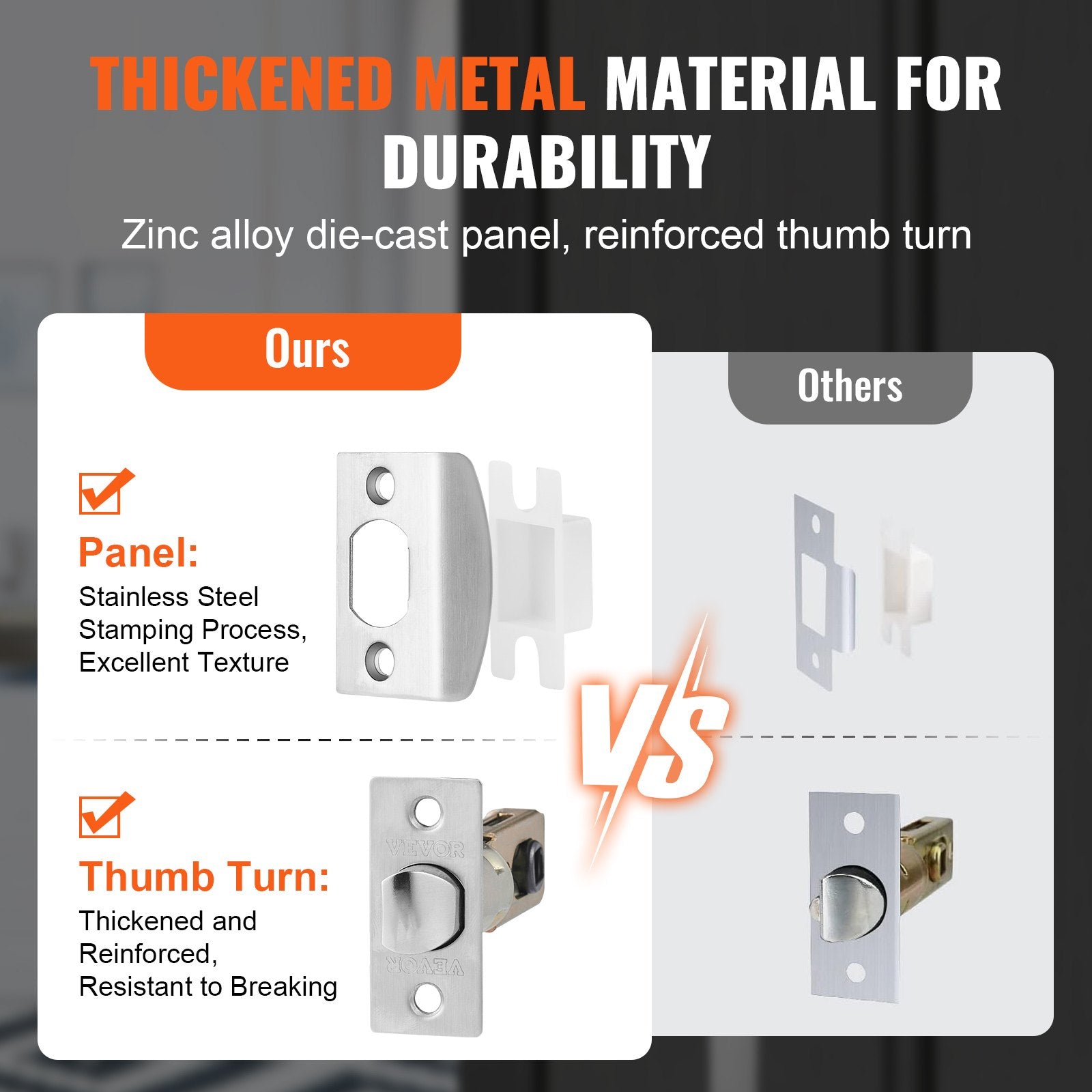 Entry Door Handle, Satin Nickel Square Handle Set with Lever Door Handle No Lock, Adjustable Hole Space, V952-GGSBDMNBDSFXMCY8VV0