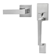 Entry Door Handle, Satin Nickel Square Handle Set with Lever Door Handle No Lock, Adjustable Hole Space, V952-GGSBDMNBDSFXMCY8VV0