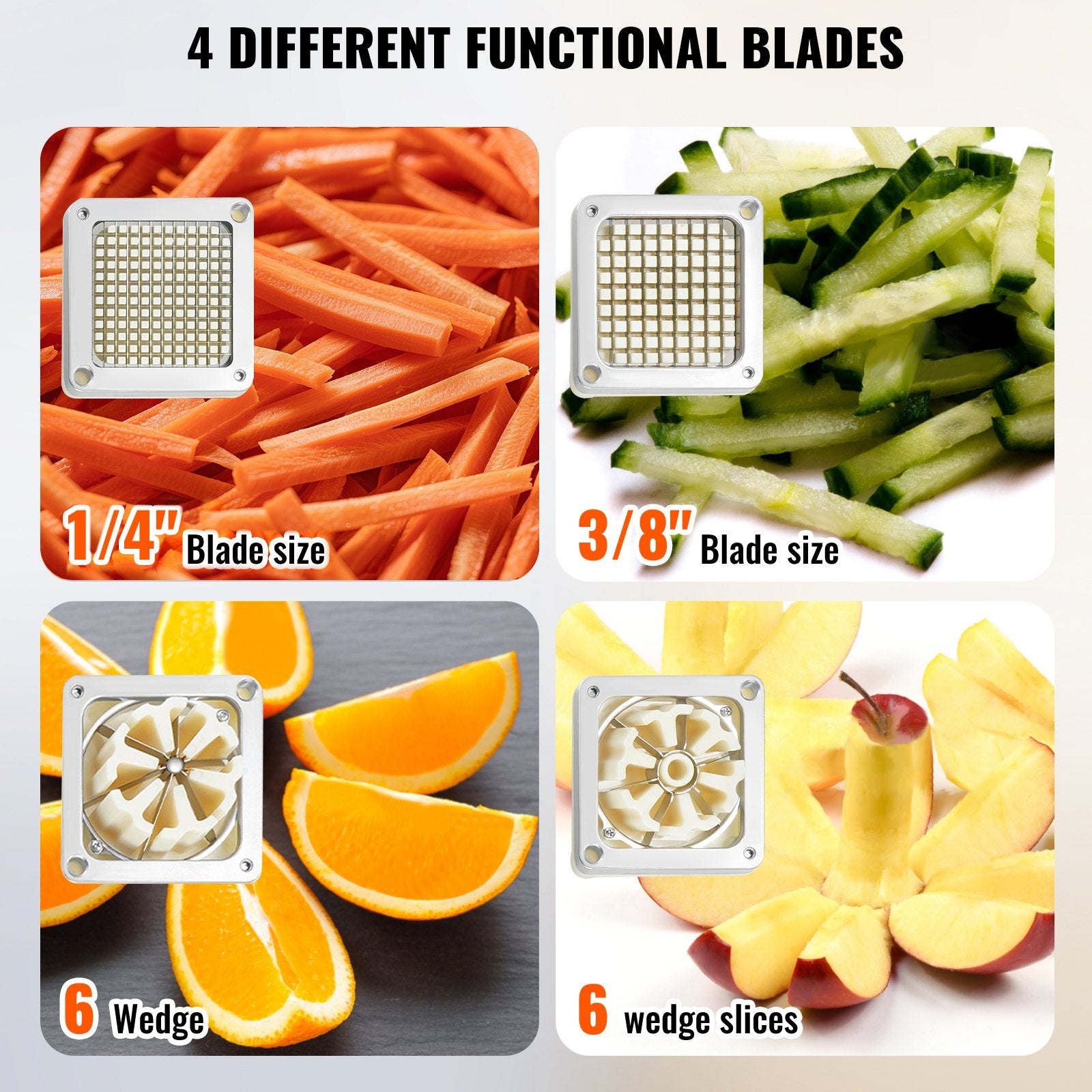 Commercial Vegetable Dicer Vegetable Chopper 4 Blades French Fry Cutter V952-GGSSDQTJJBBQX8OS7V0