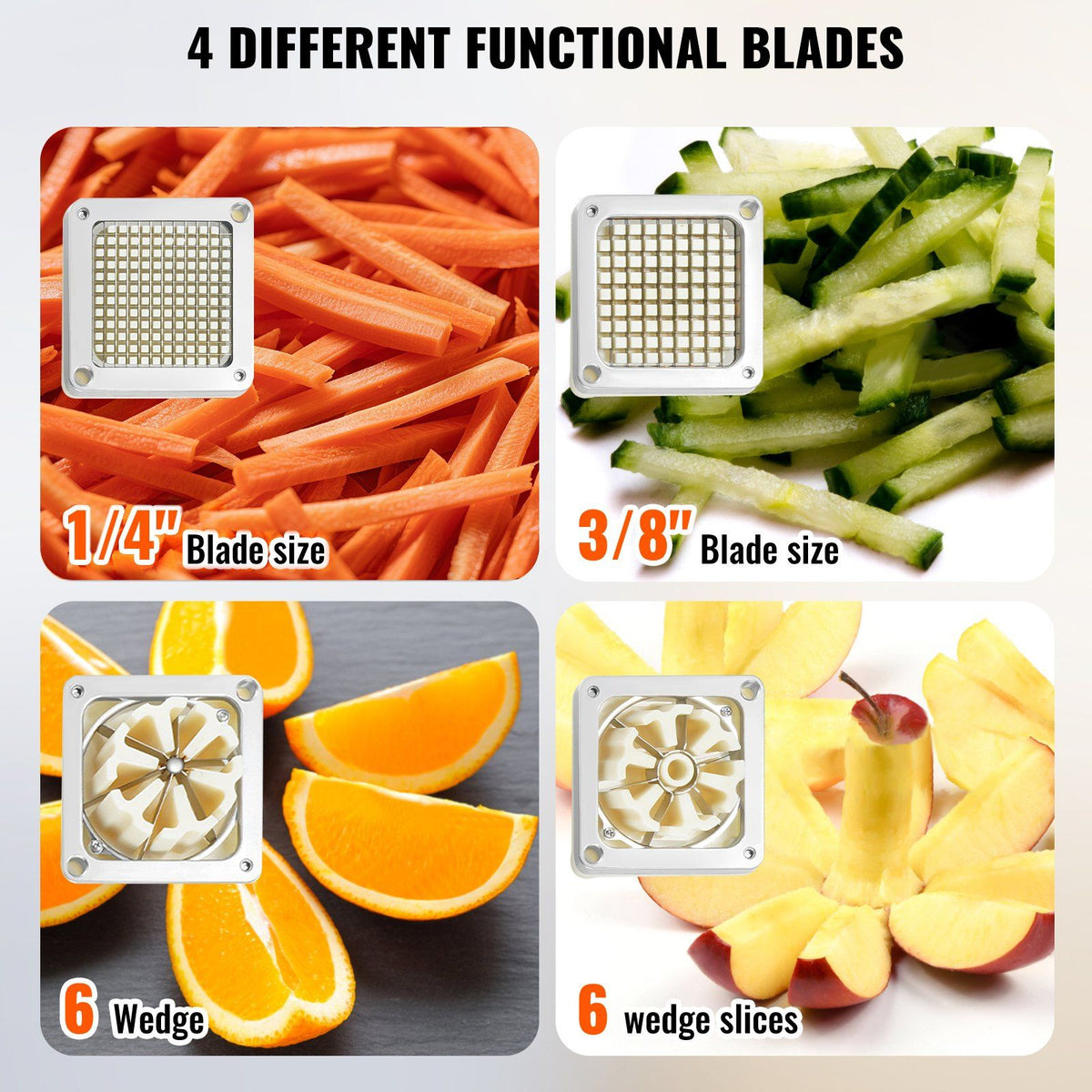 Commercial Vegetable Dicer French Fry Cutter with 4 Blades Wedge Slicer V952-GGSSDQTJJBBQXJAKLV0