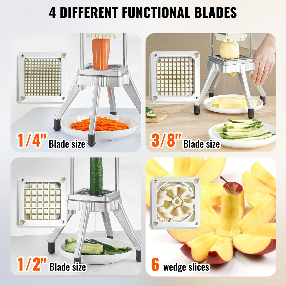 Commercial Chopper Commercial Vegetable Chopper with 4 Blades Fruits Dicer V952-GGSSDQTJJBQX4YU0HV0