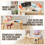 Kids Sensory Table Sand Water Play Table with 1 Paper Roll 3 Storage Bins V952-GGZDJZBK2129VB7WFV0