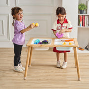 Kids Sensory Table Sand Water Play Table with 1 Paper Roll 3 Storage Bins V952-GGZDJZBK2129VB7WFV0